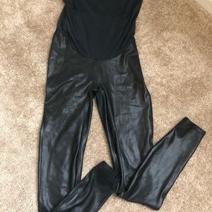Spanx maternity leather leggings